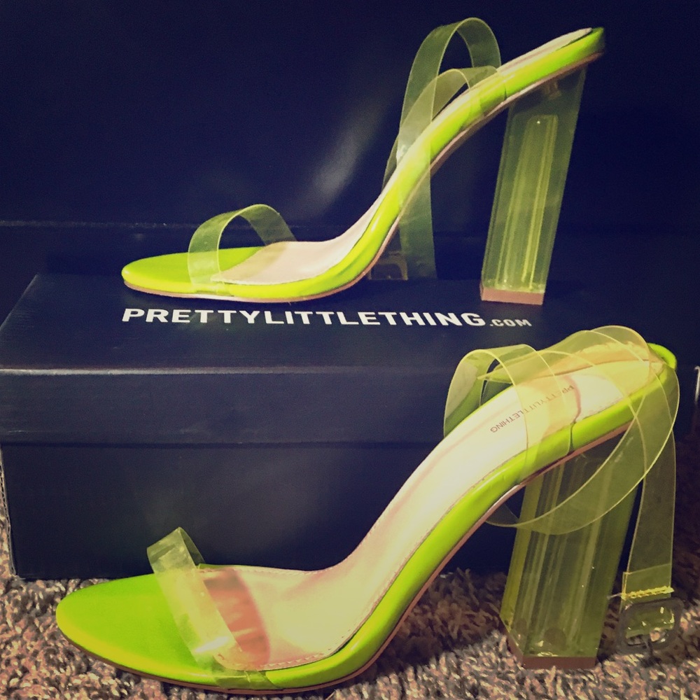 Lime Clear Strappy Heels
